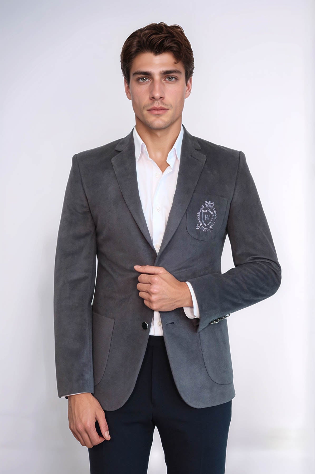 Bag Pocket Rigging Velvet Grey Jacket-Wessi