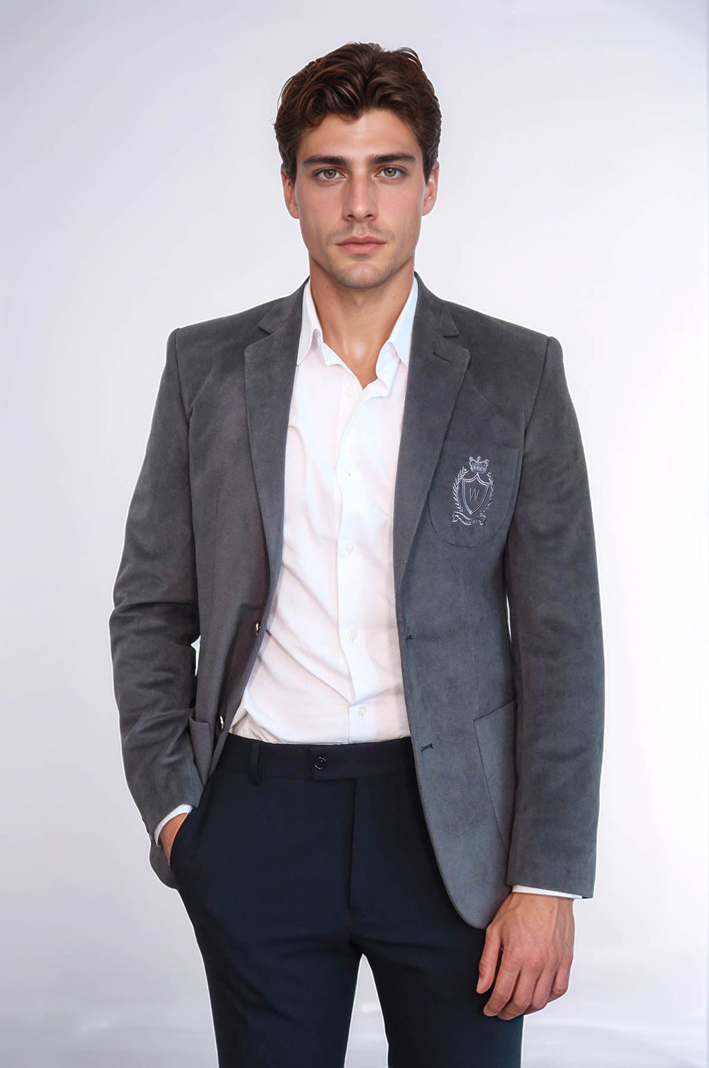 Bag Pocket Rigging Velvet Grey Jacket-Wessi