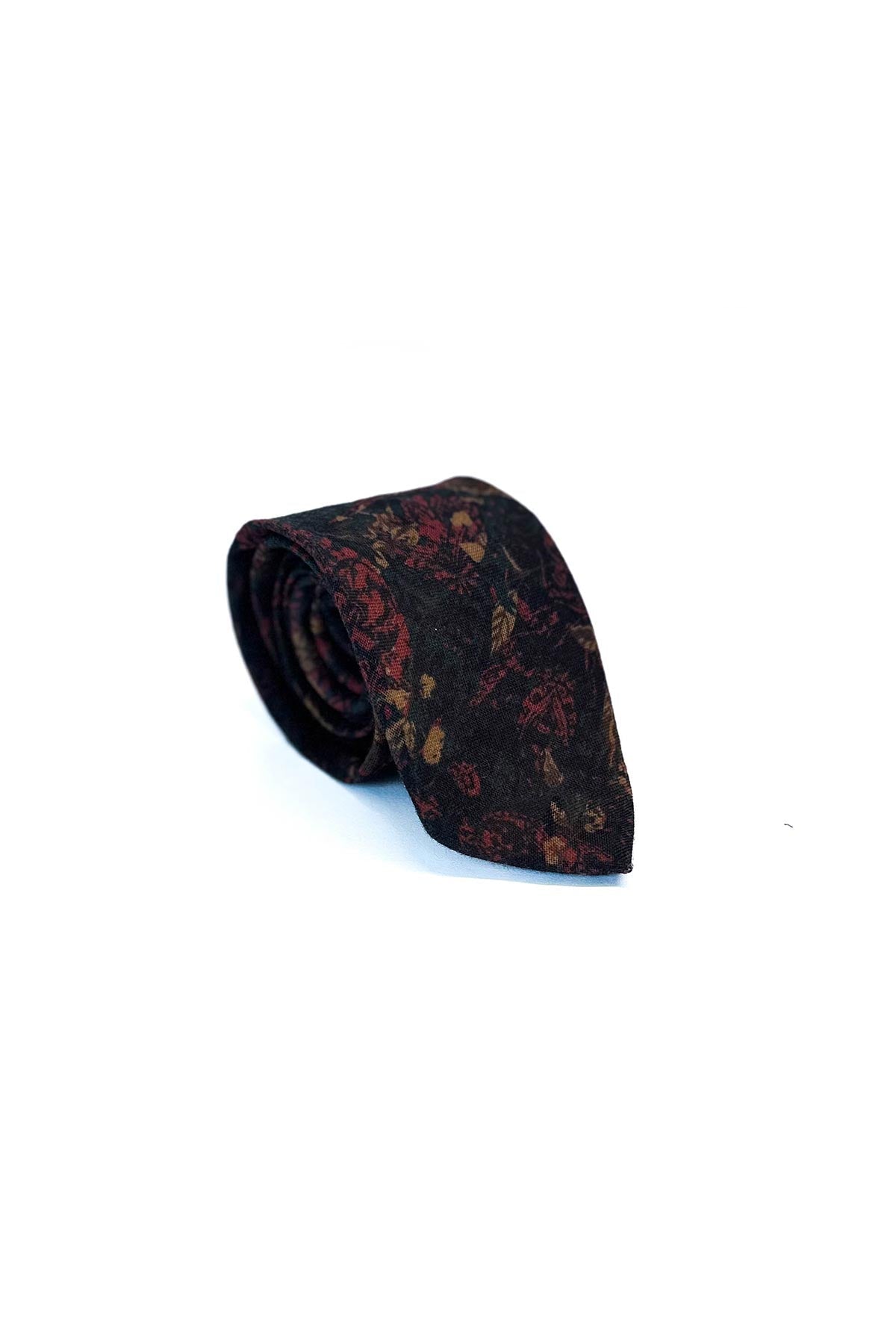 Dark Floral Patterned Elegant Men's Tie - Wessi