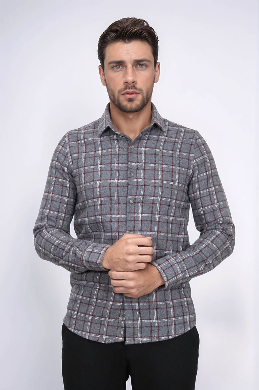 Checked Grey Men Lumberjack Shirt - Wessi