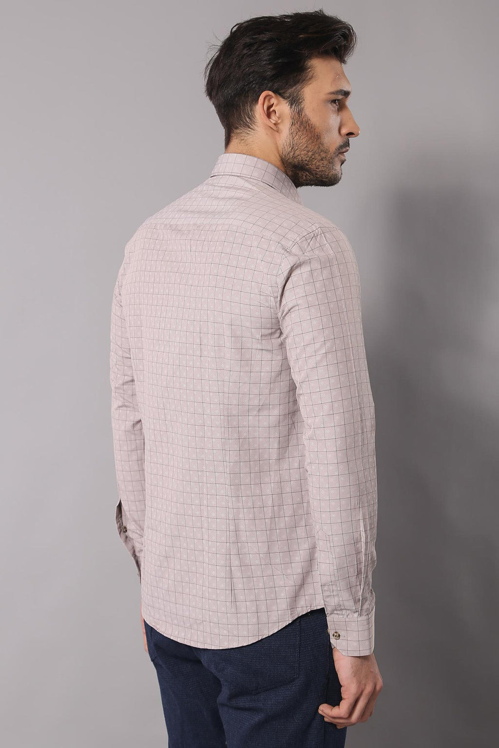 Patterned Slim Fit Beige Shirt - Wessi