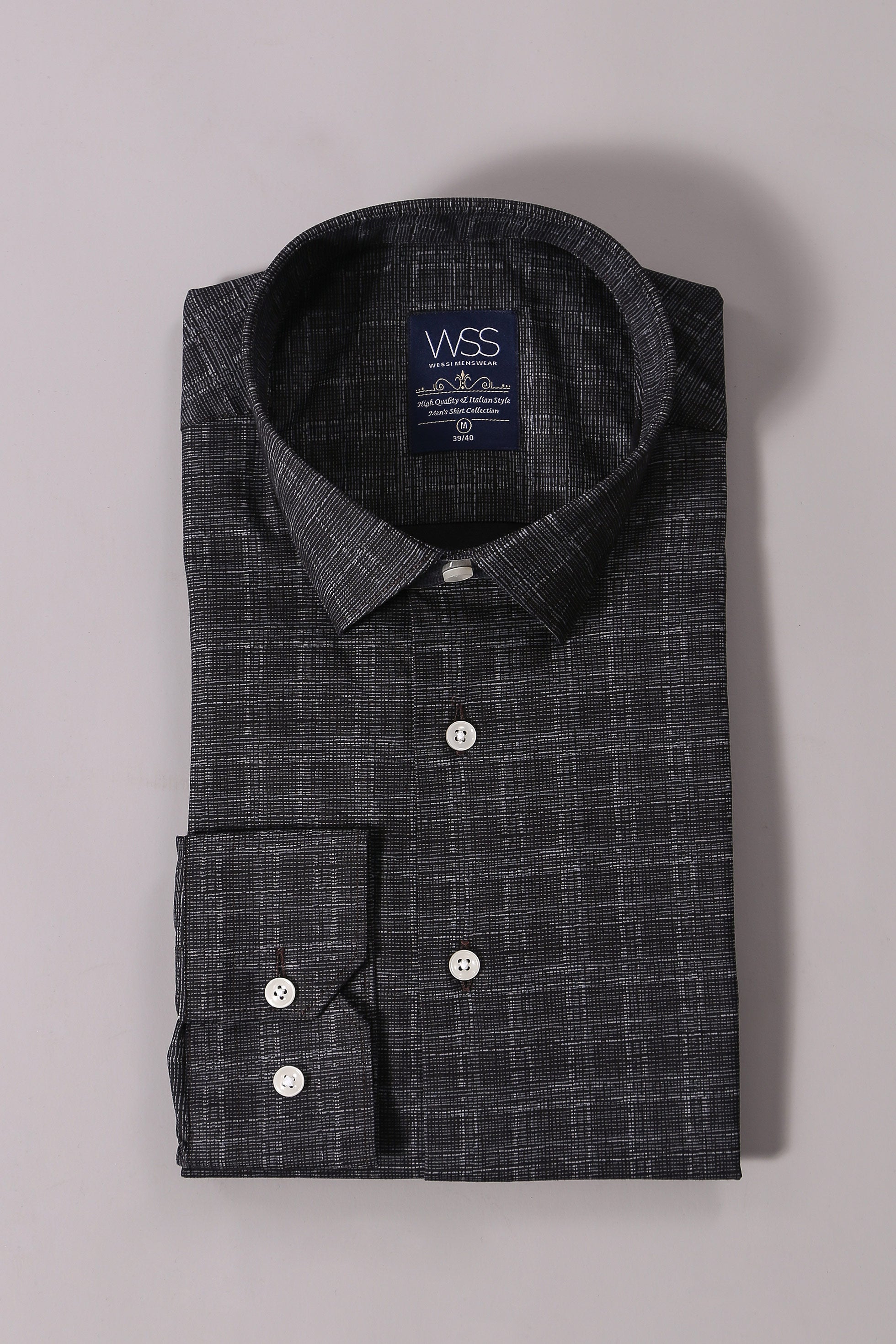 Plaid Patterned Black Shirt | Wessi