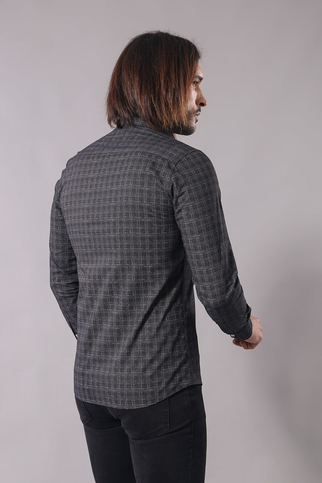 Plaid Patterned Black Shirt | Wessi