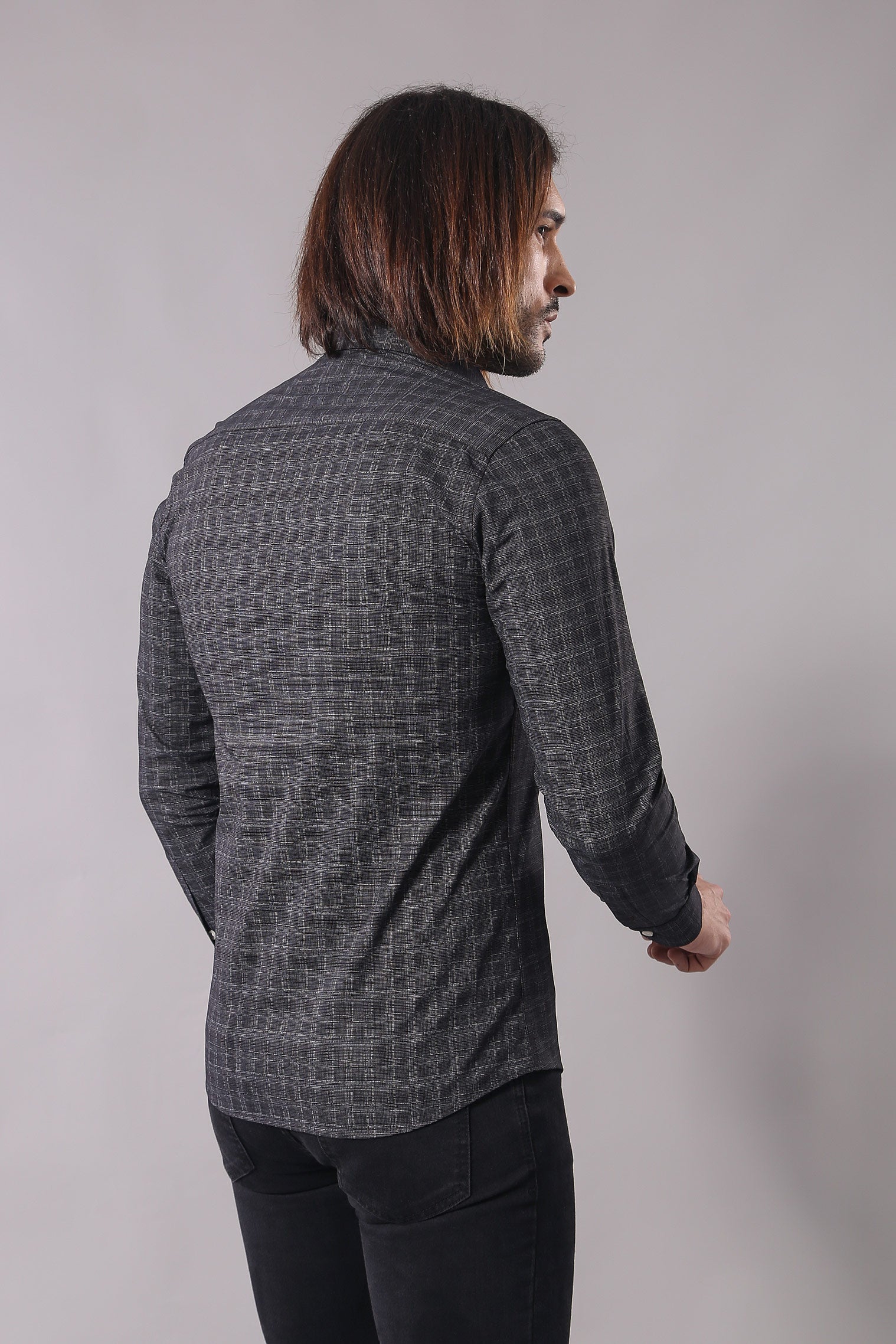 Plaid Patterned Black Shirt | Wessi