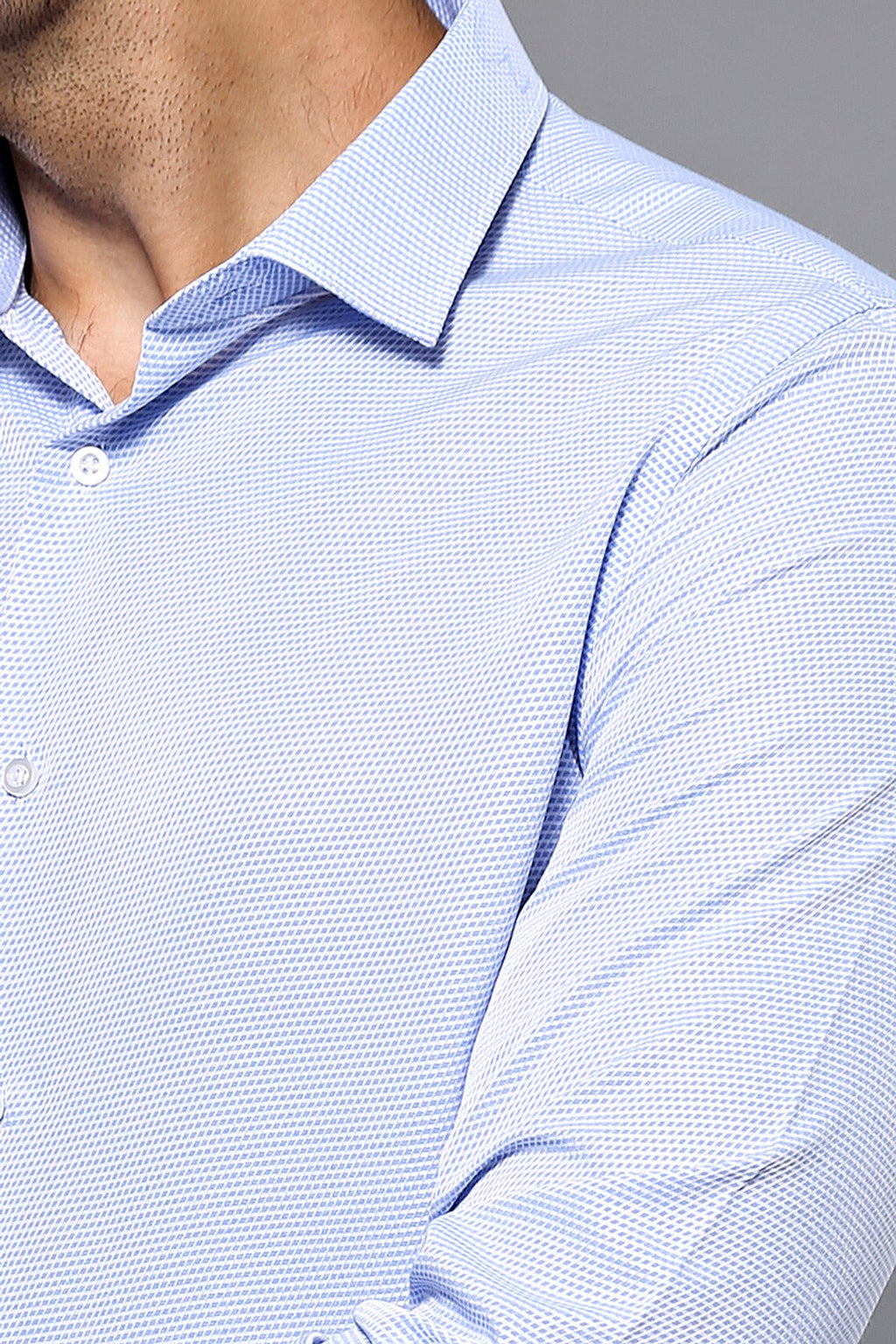 Dot Patterned Casual Blue Shirt | Wessi - Wessi