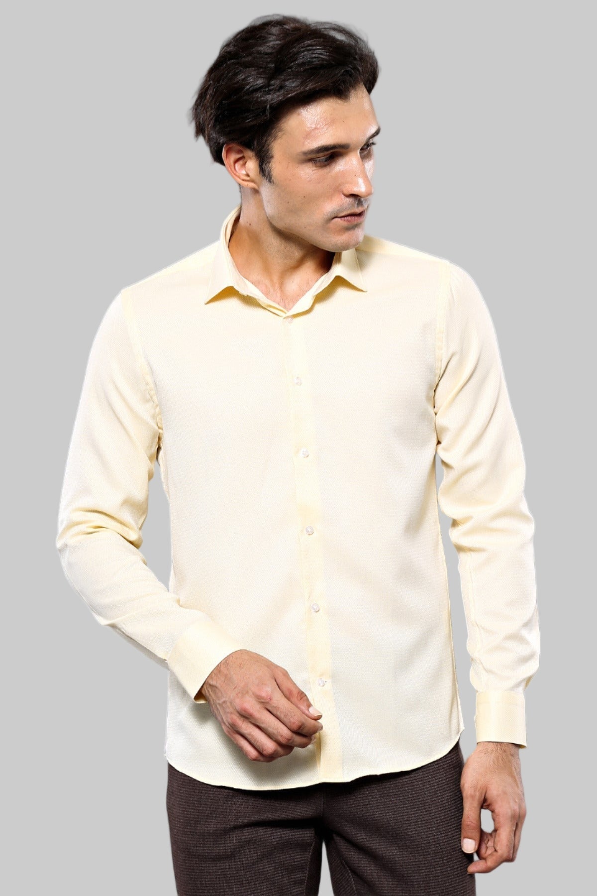 Patterned Yellow Casual Shirt | Wessi - Wessi