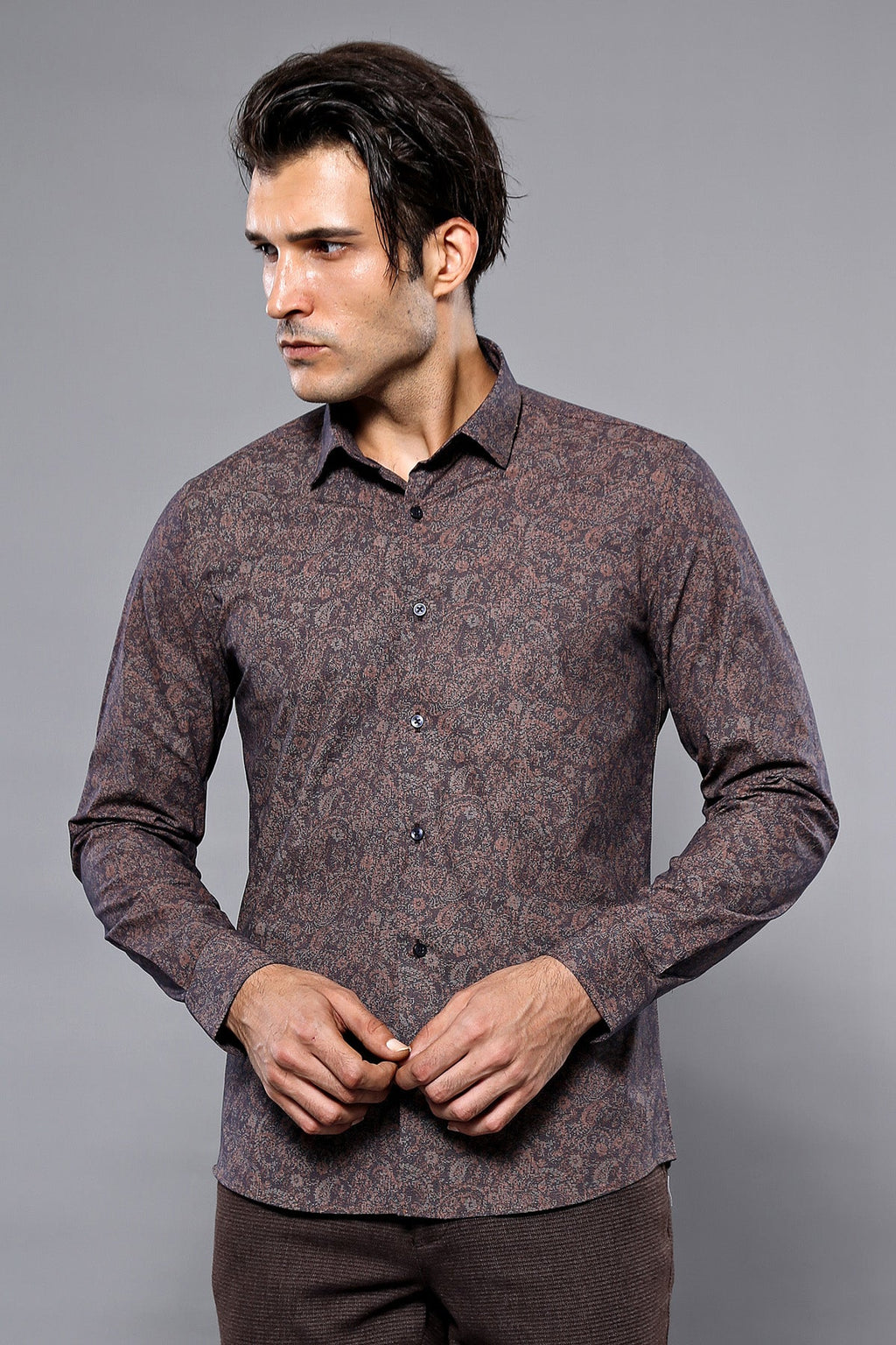 Brown Patterned Shirt | Wessi - Wessi