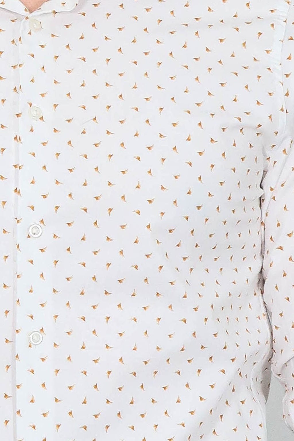 Minimal Golden Print White Men's Shirt - Wessi