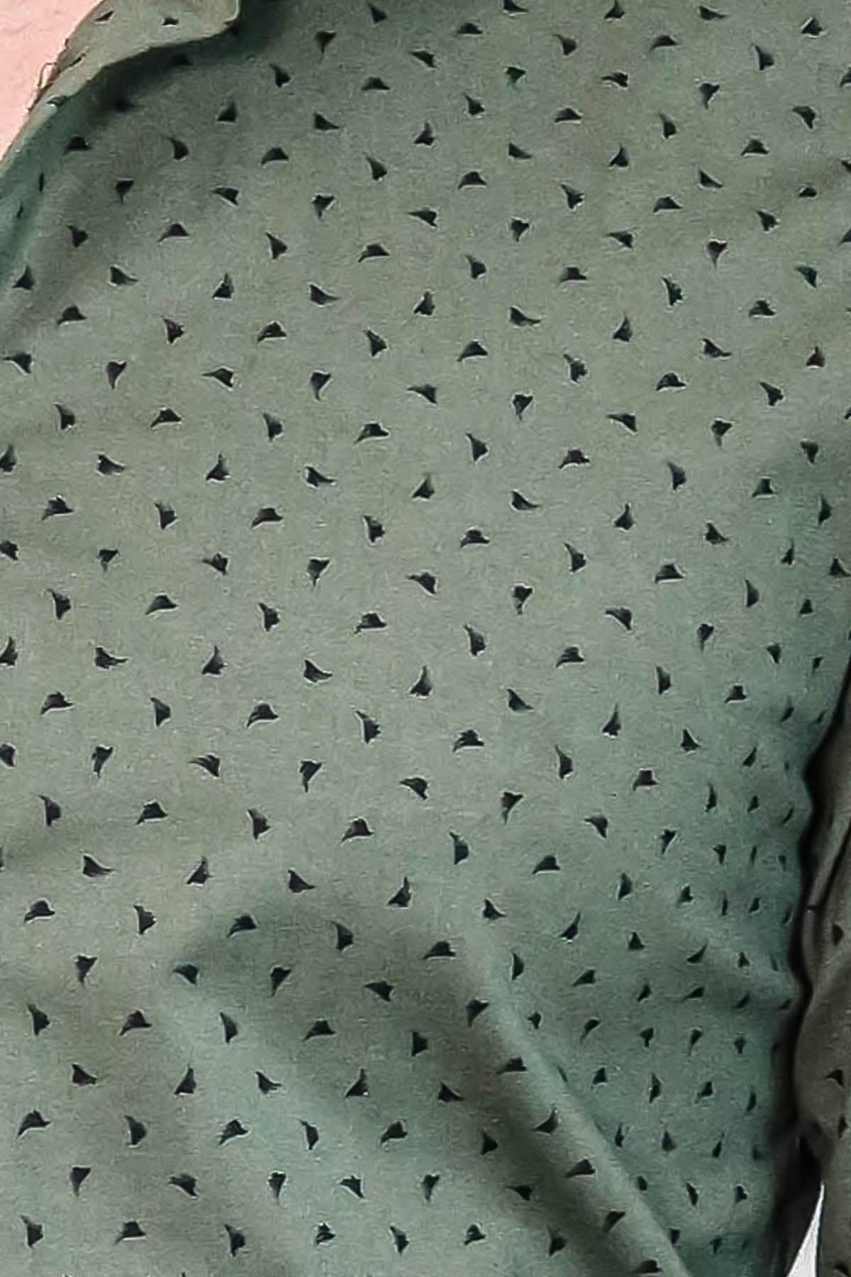 Men’s Khaki Shirt with Minimal Black Pattern – Wessi