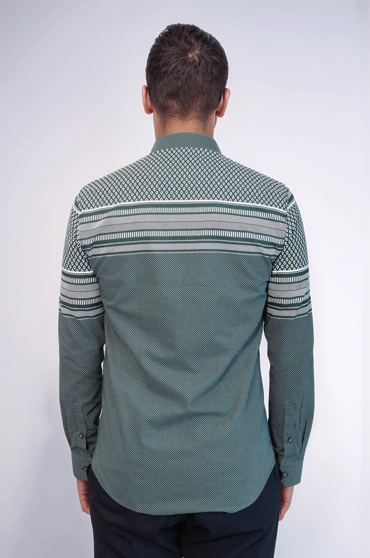 Green Diamond Patterned Shirt - Wessi