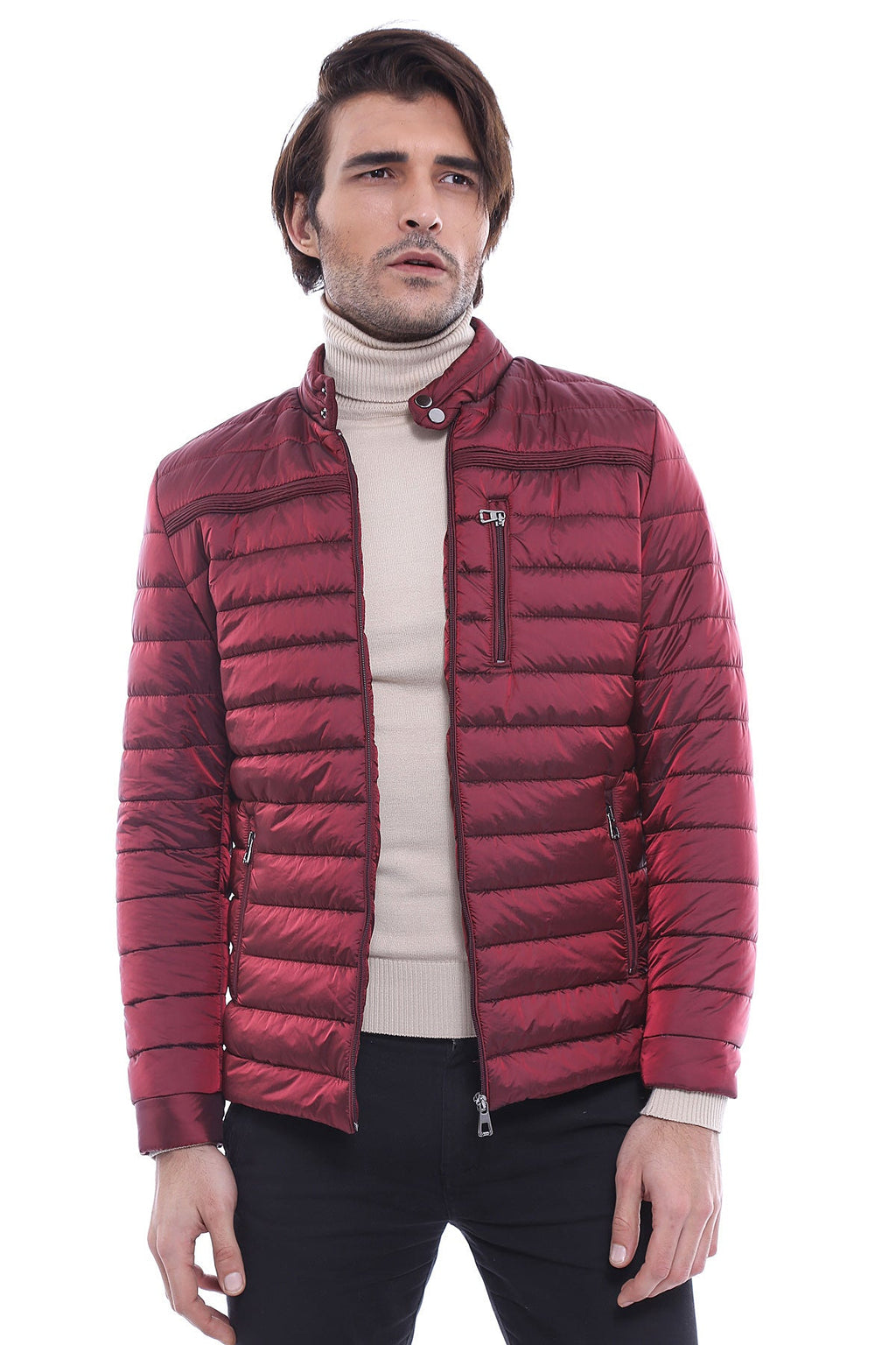 Burgundy Down Men Coat - Wessi