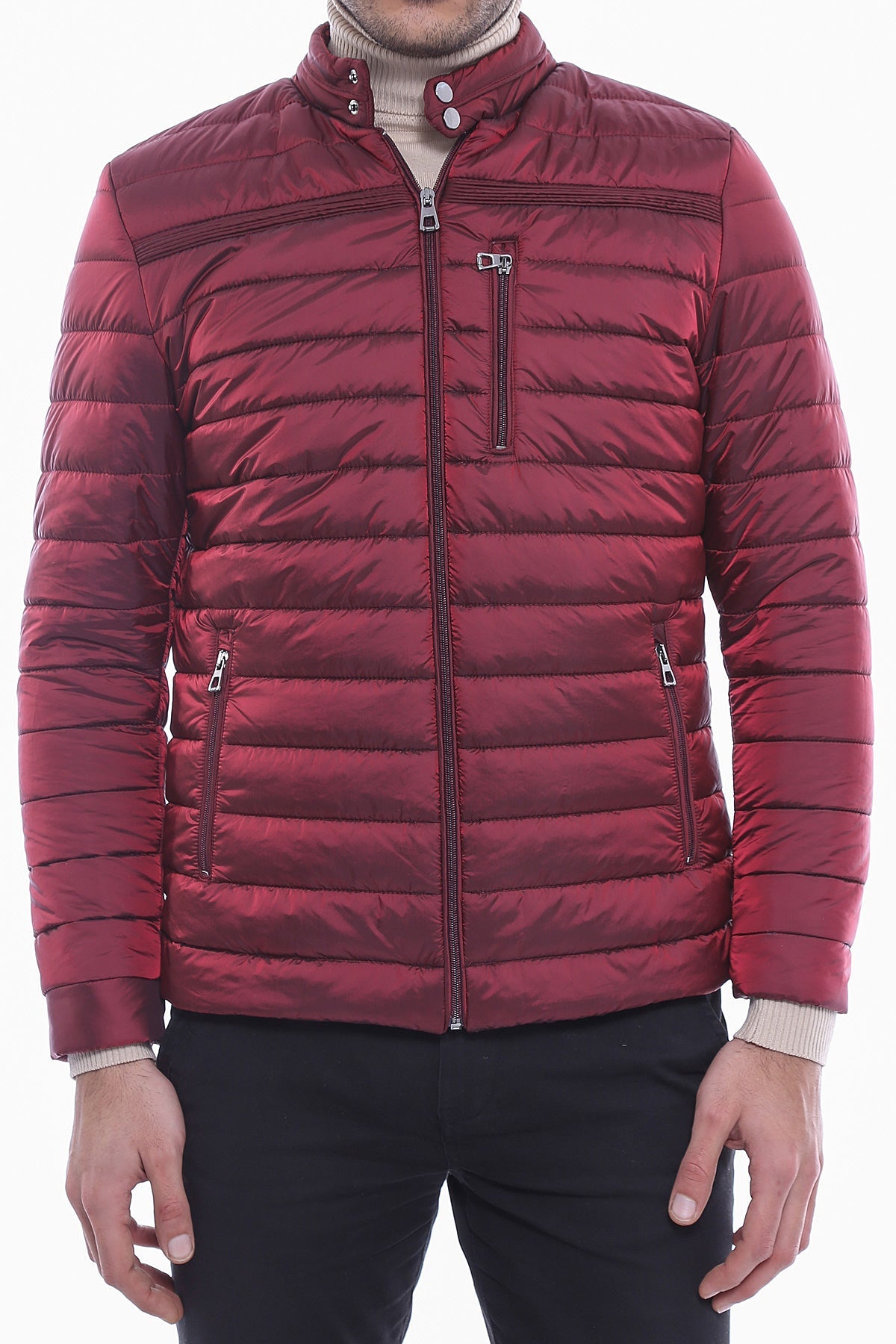 Burgundy Down Men Coat - Wessi
