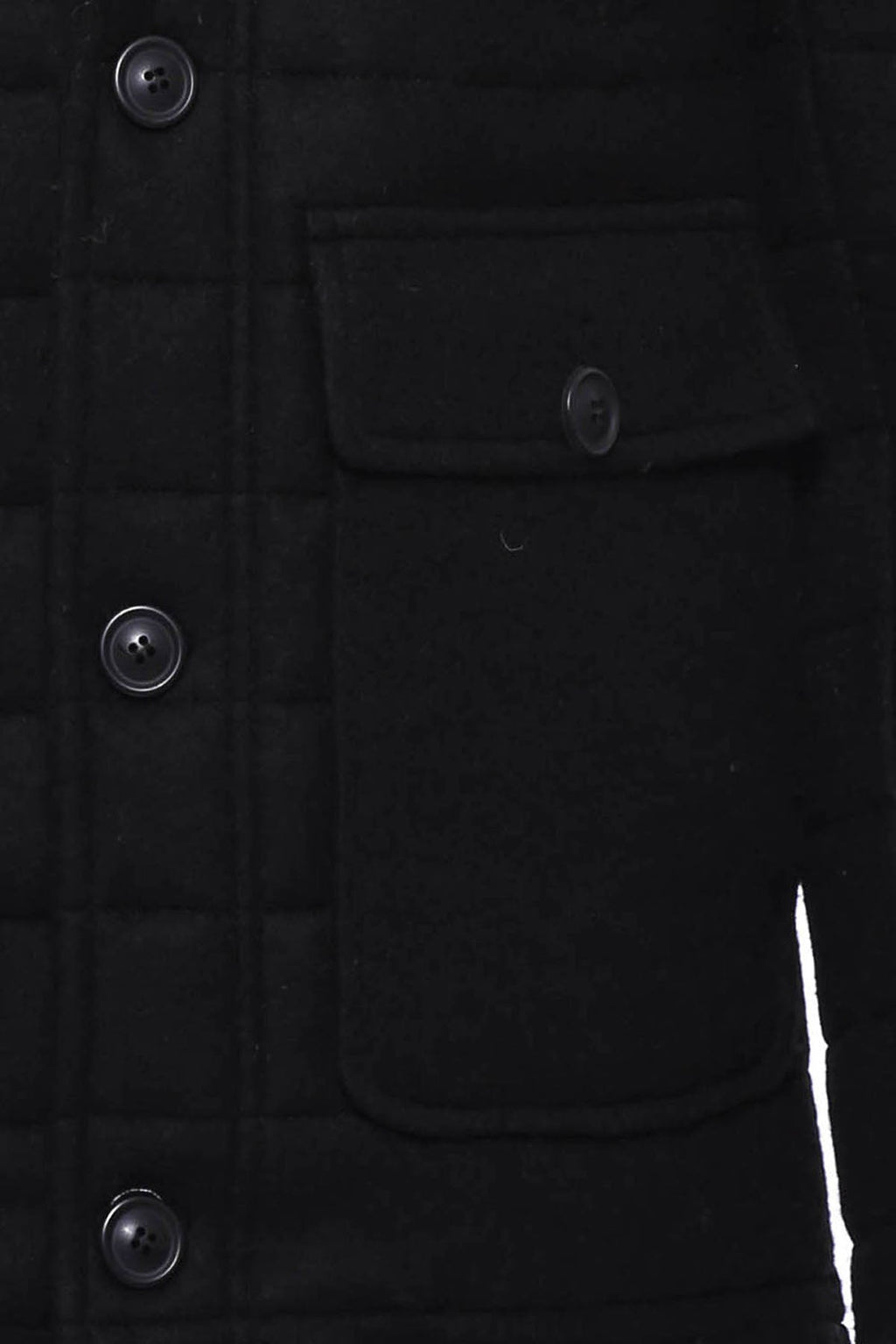 Bag Pocket Felt Hooded 4 Pocket Black Coat-Wessi