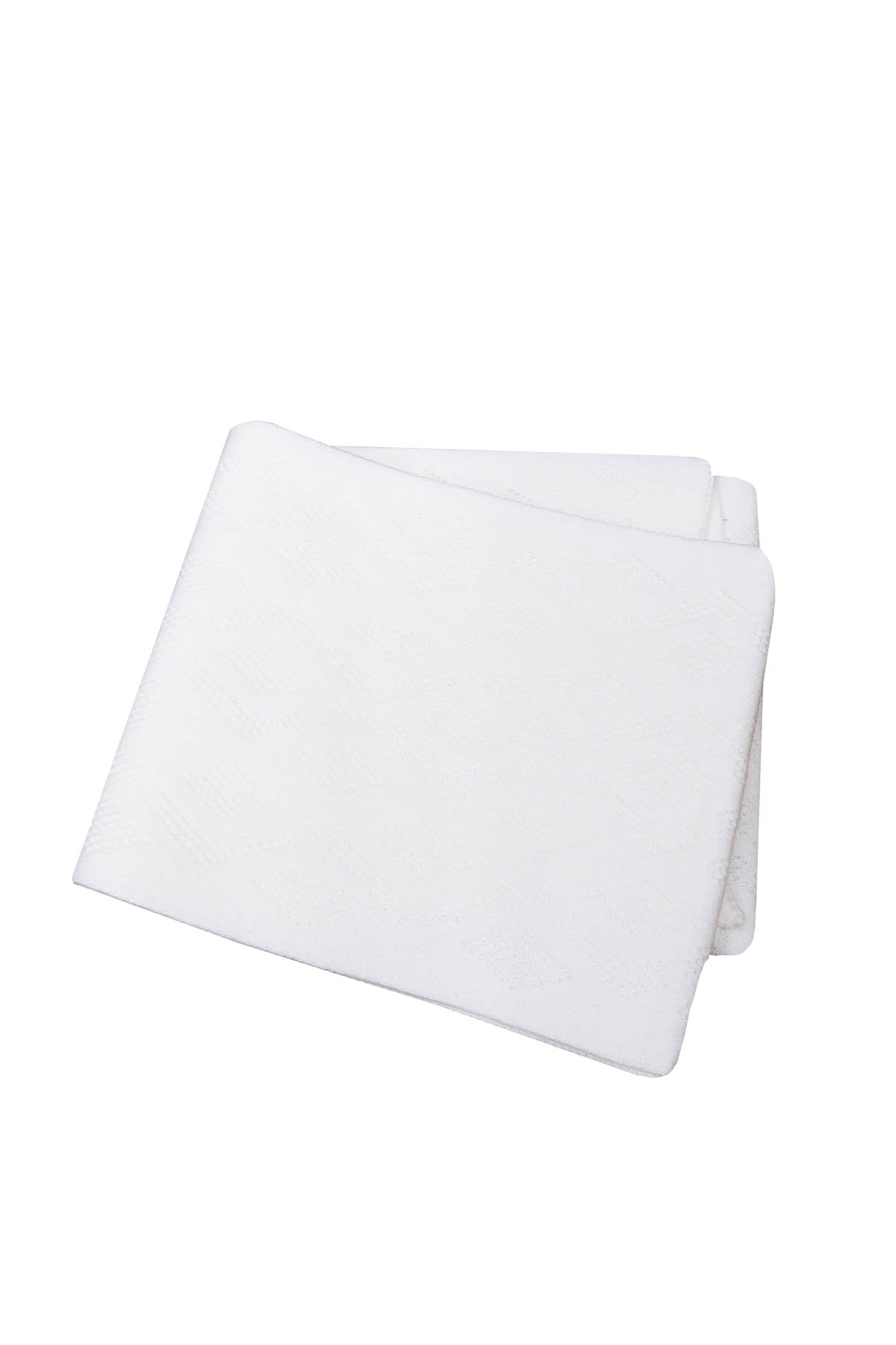 Diamond Patterned Men White Scarf - Wessi