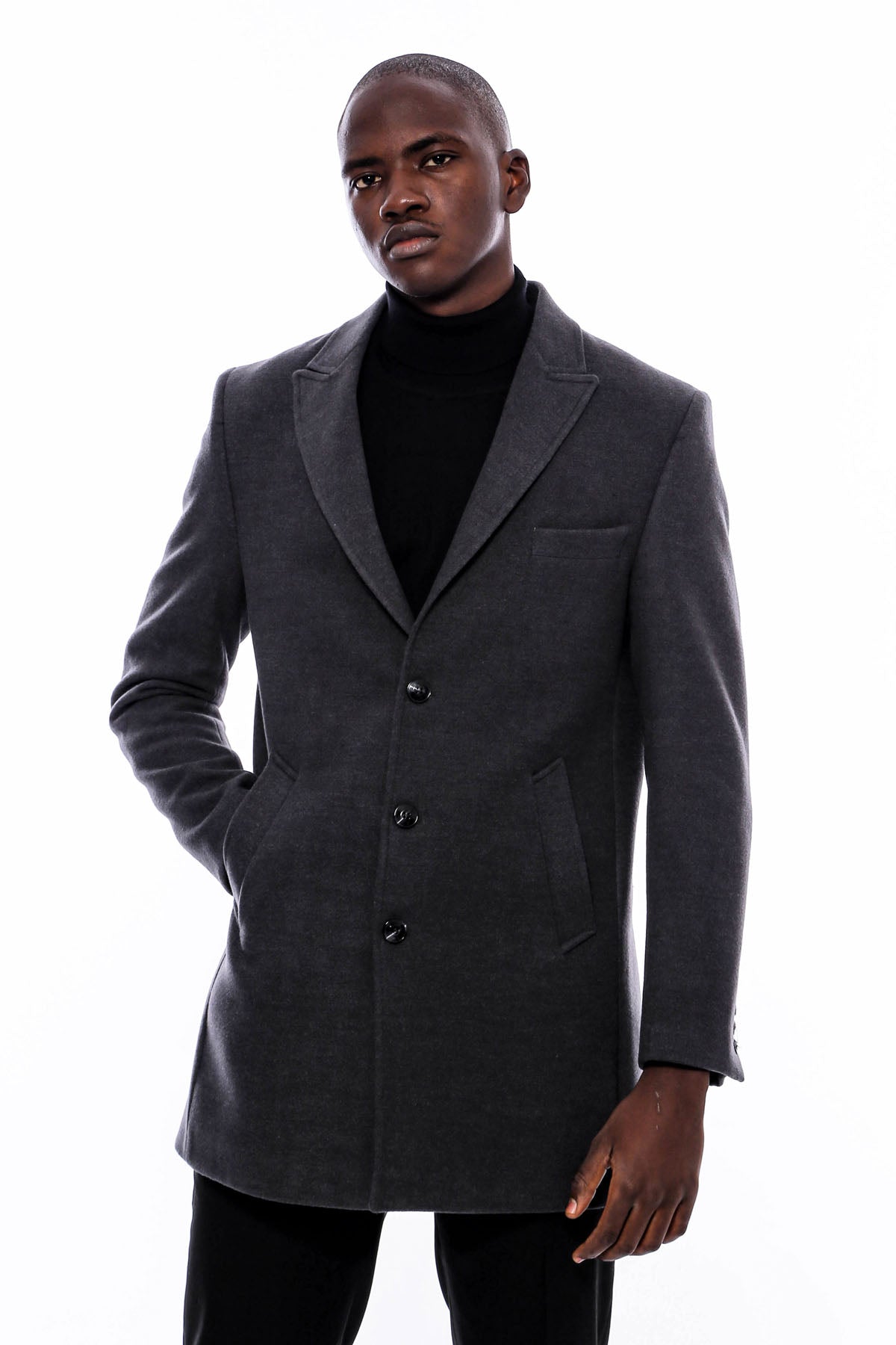 Grey Men Long Coat - Wessi