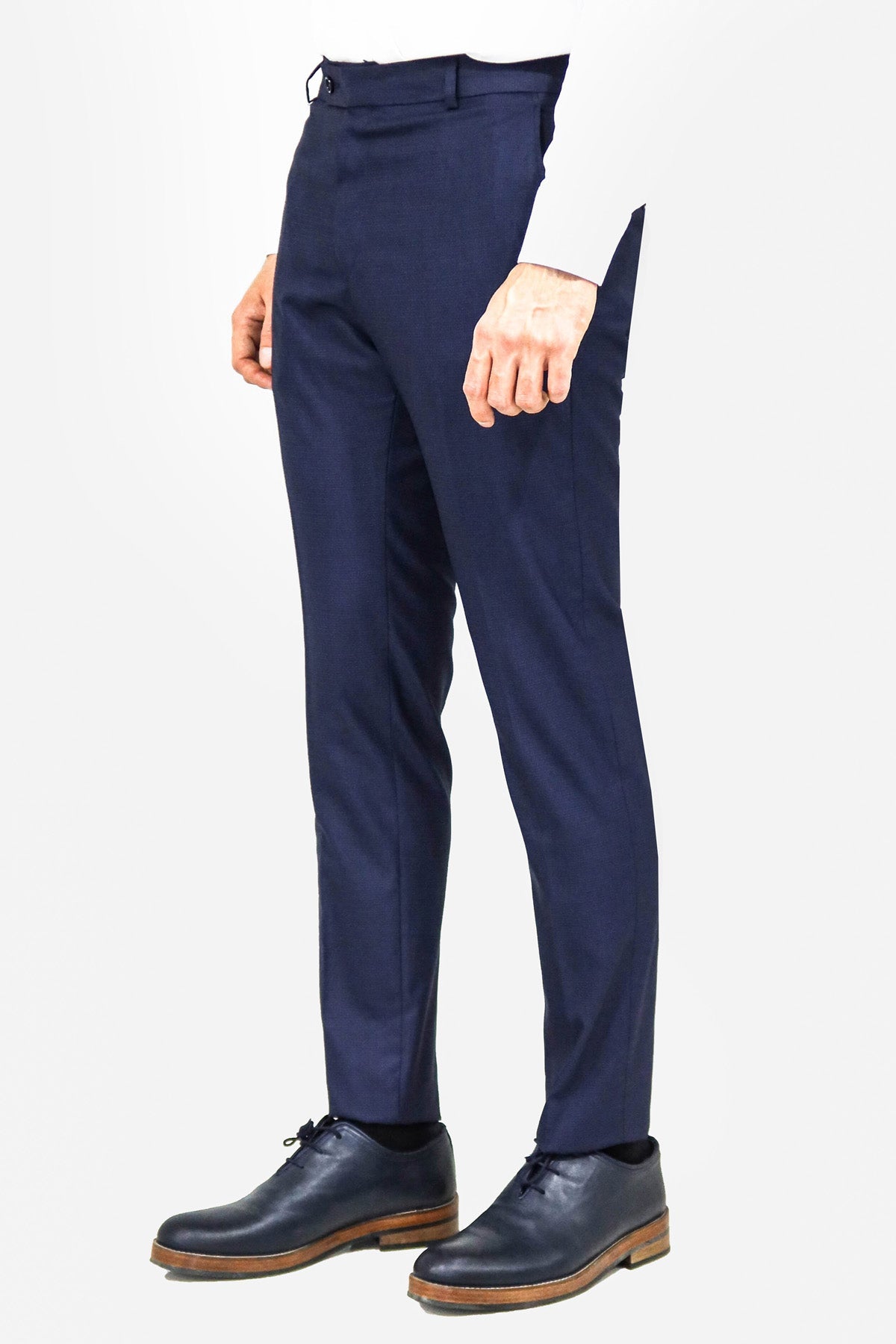 Plain Navy Blue Men Trousers - Wessi