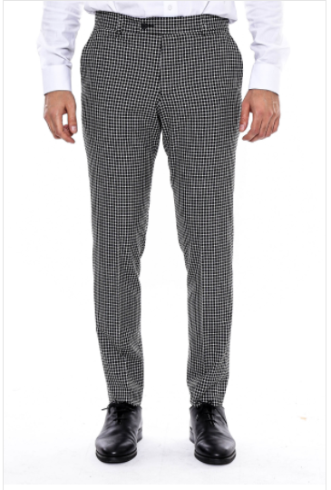 Plaid Small Checkered Black Pants-Wessi