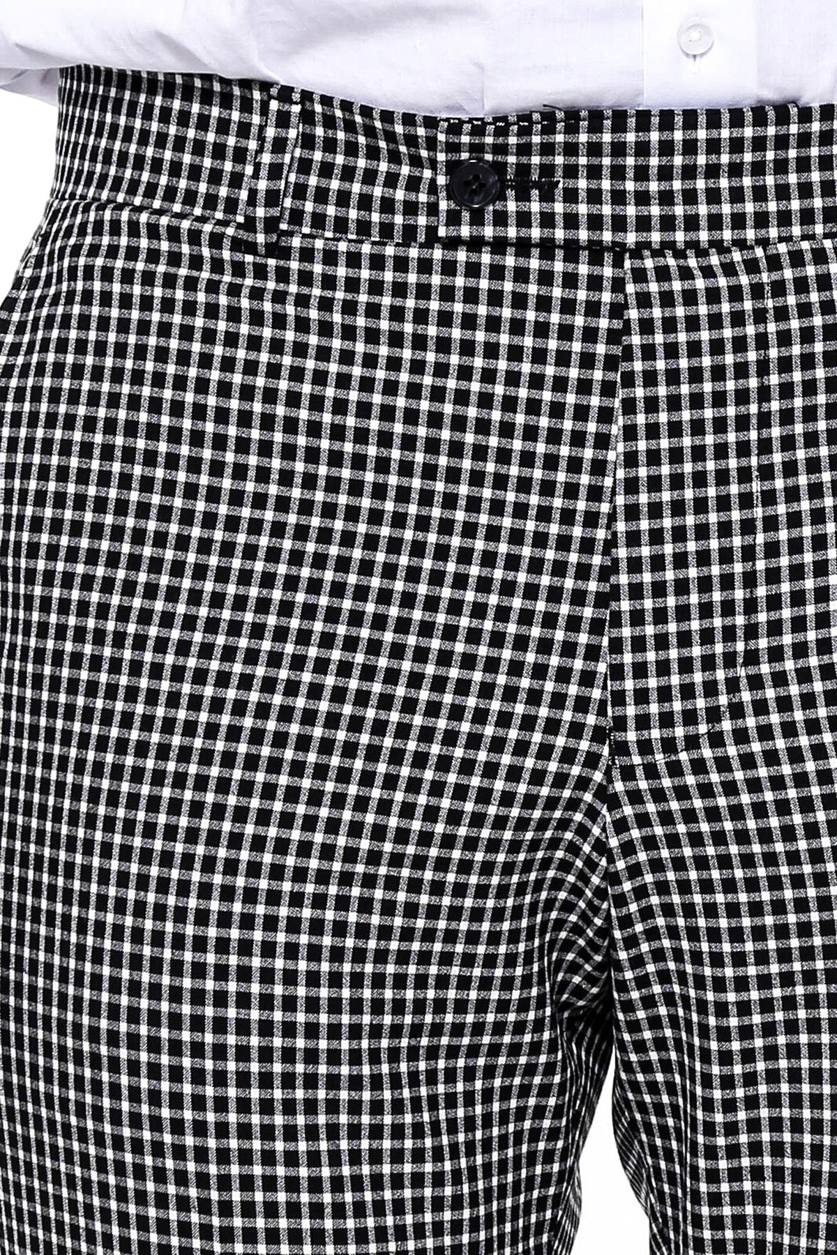 Plaid Small Checkered Black Pants-Wessi