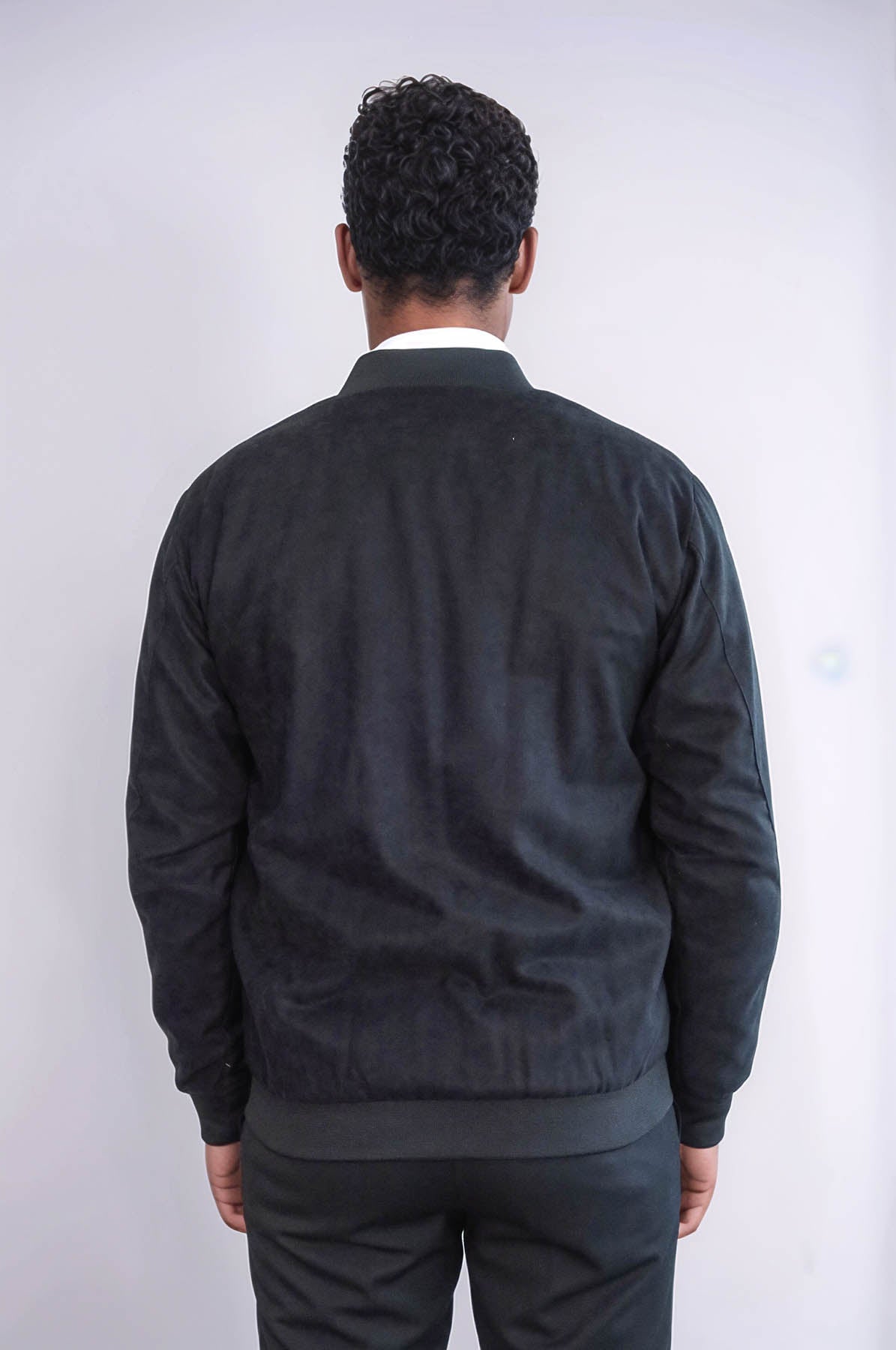 Plain Zippered Pockets Black Men Bomber Coat - Wessi