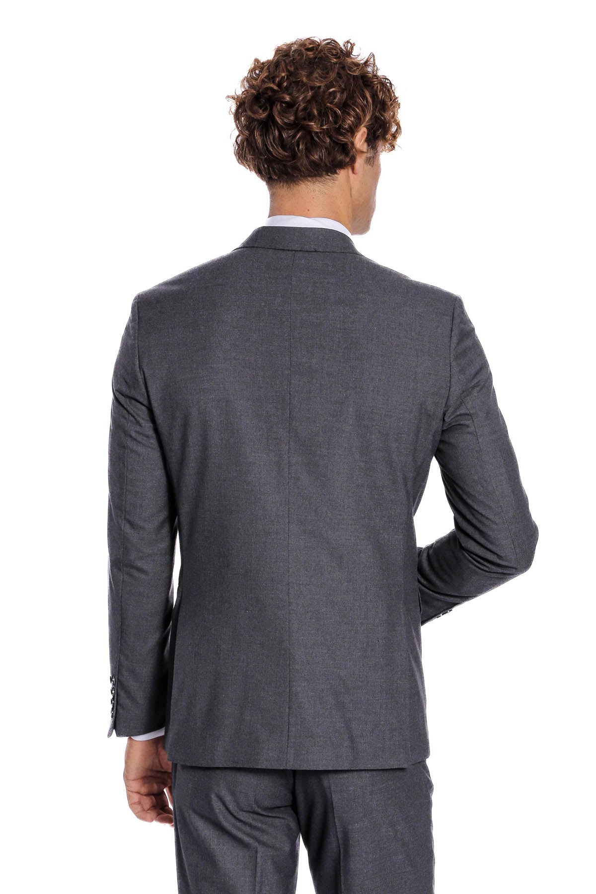 2 Buttons 2 Piece Grey Men Suit - Wessi