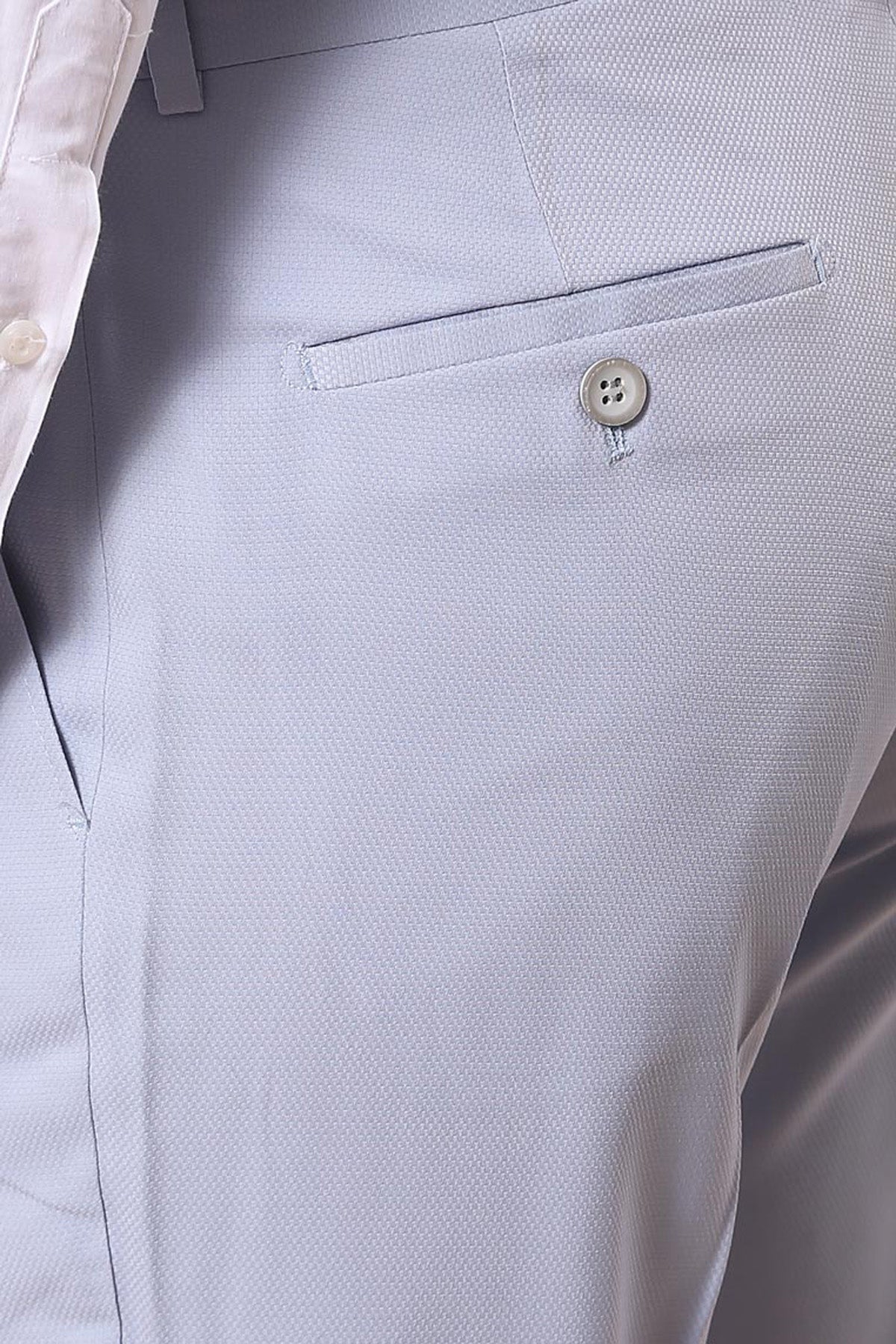 Mono Lapel Patterned Light Blue Tuxedo Suit-Wessi