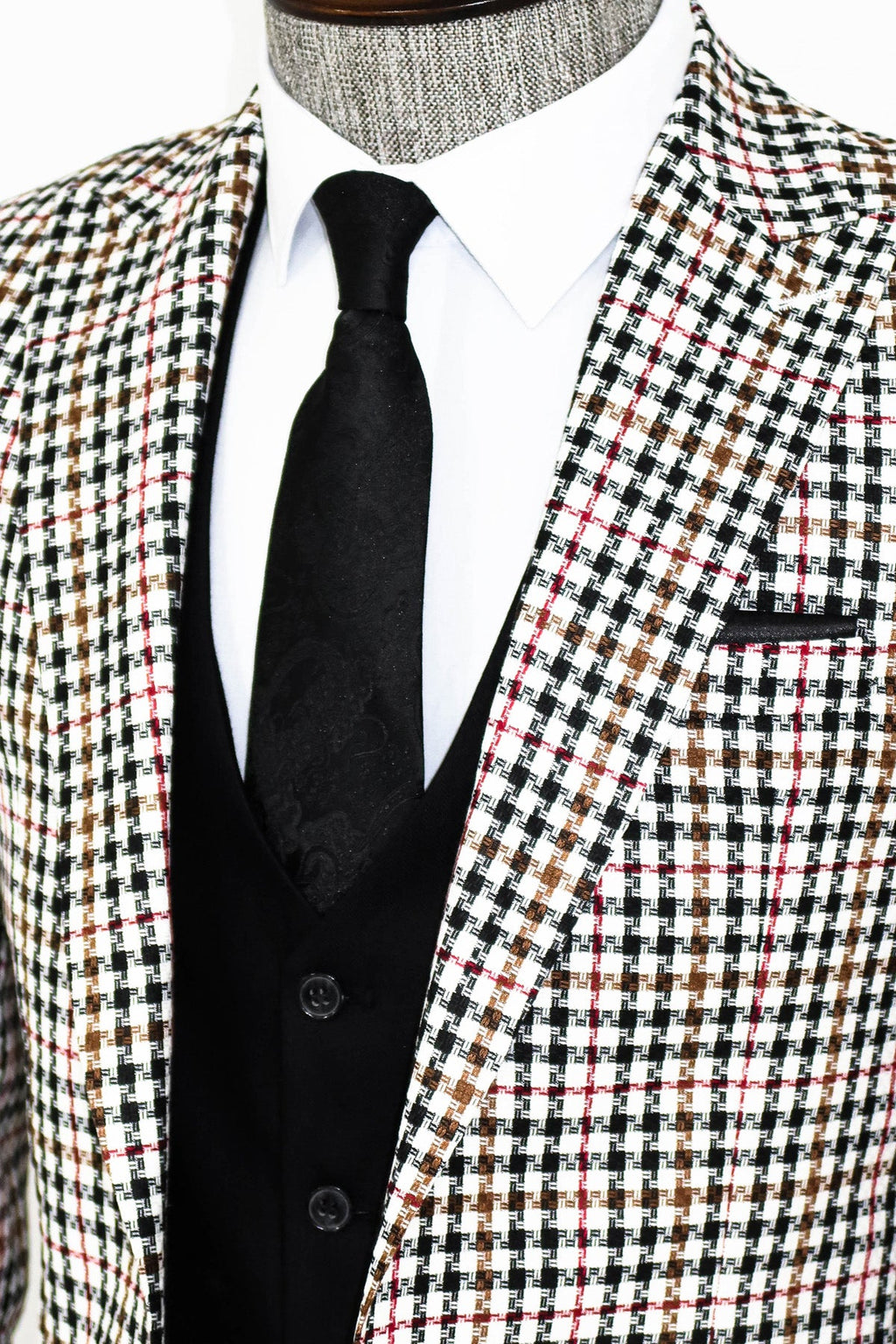 Plaid Black Men Suit - Wessi