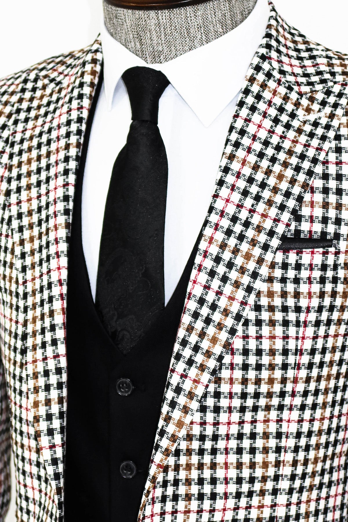 Plaid Black Men Suit - Wessi