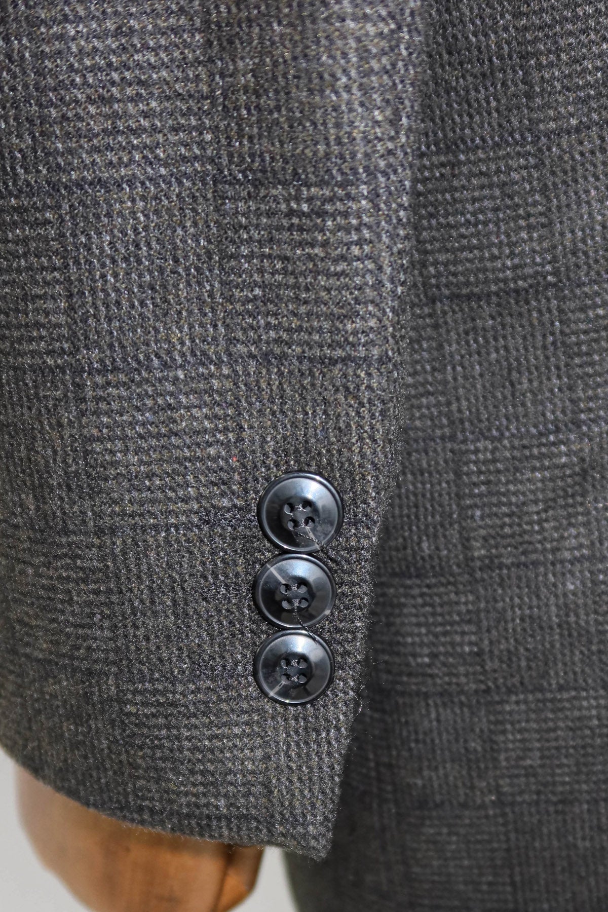 Black Hidden Button Peak Lapel Coat - Wessi