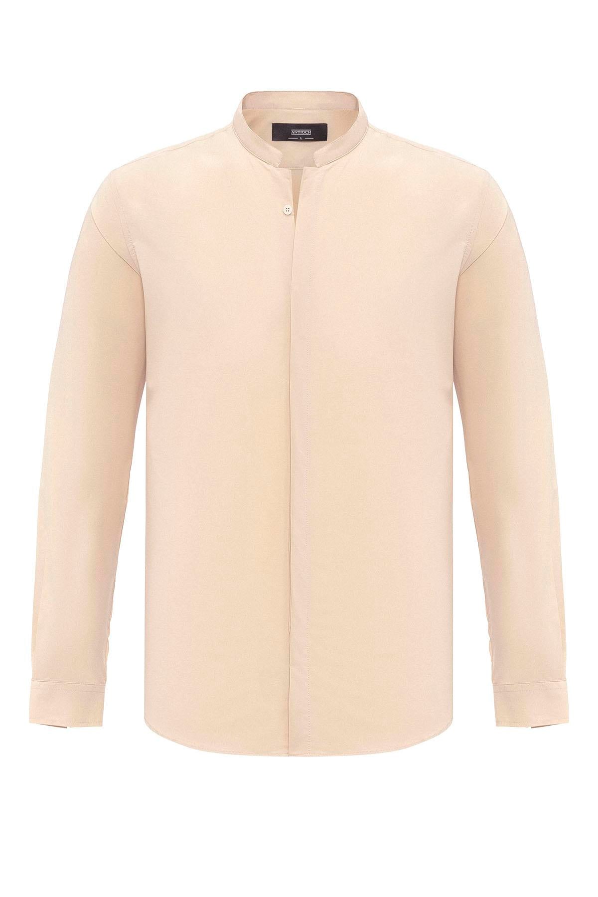 Beige Long Sleeve Men's Shirt - Wessi