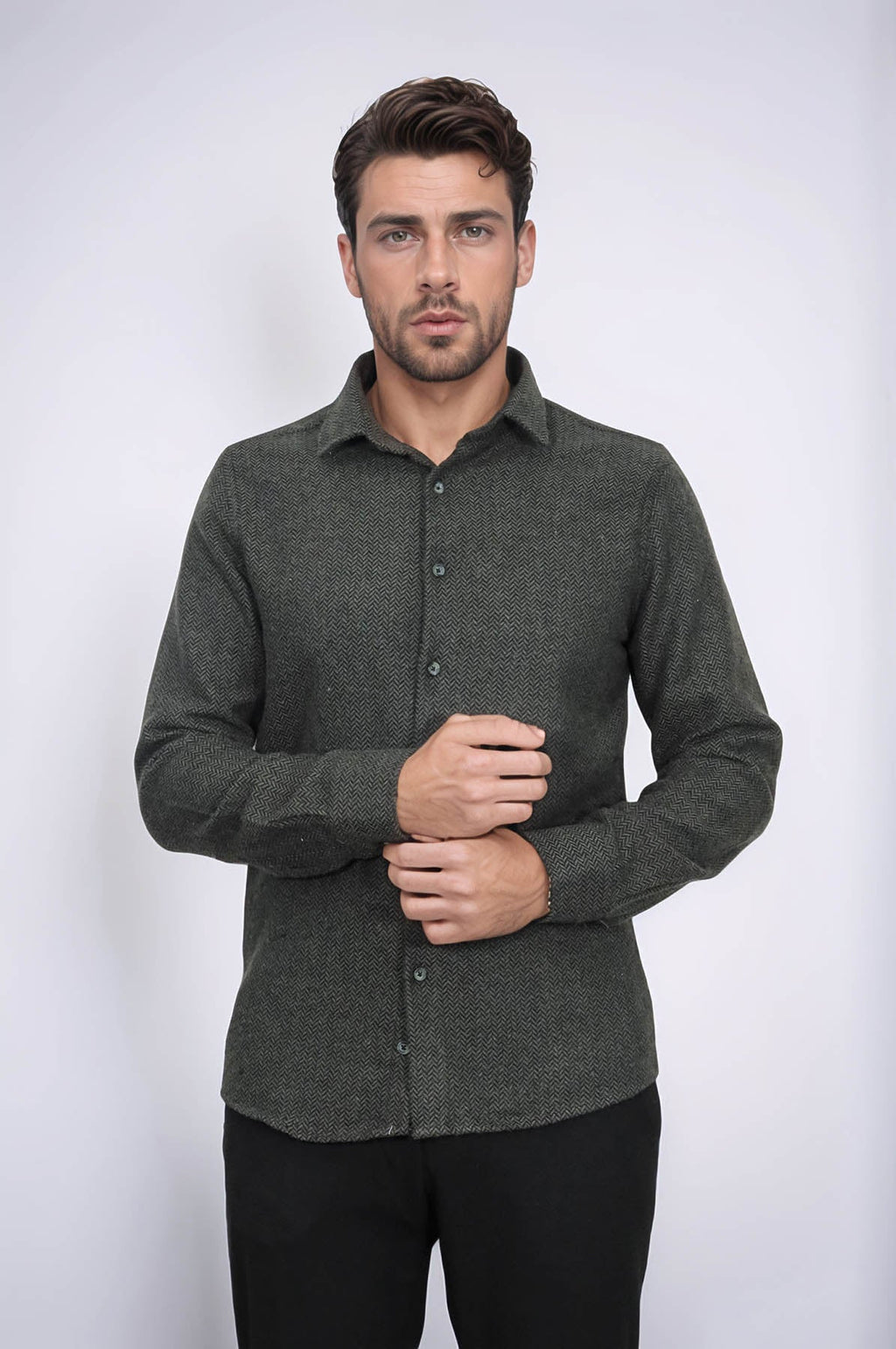 Plaid Green Men Lumberjack Shirt - Wessi