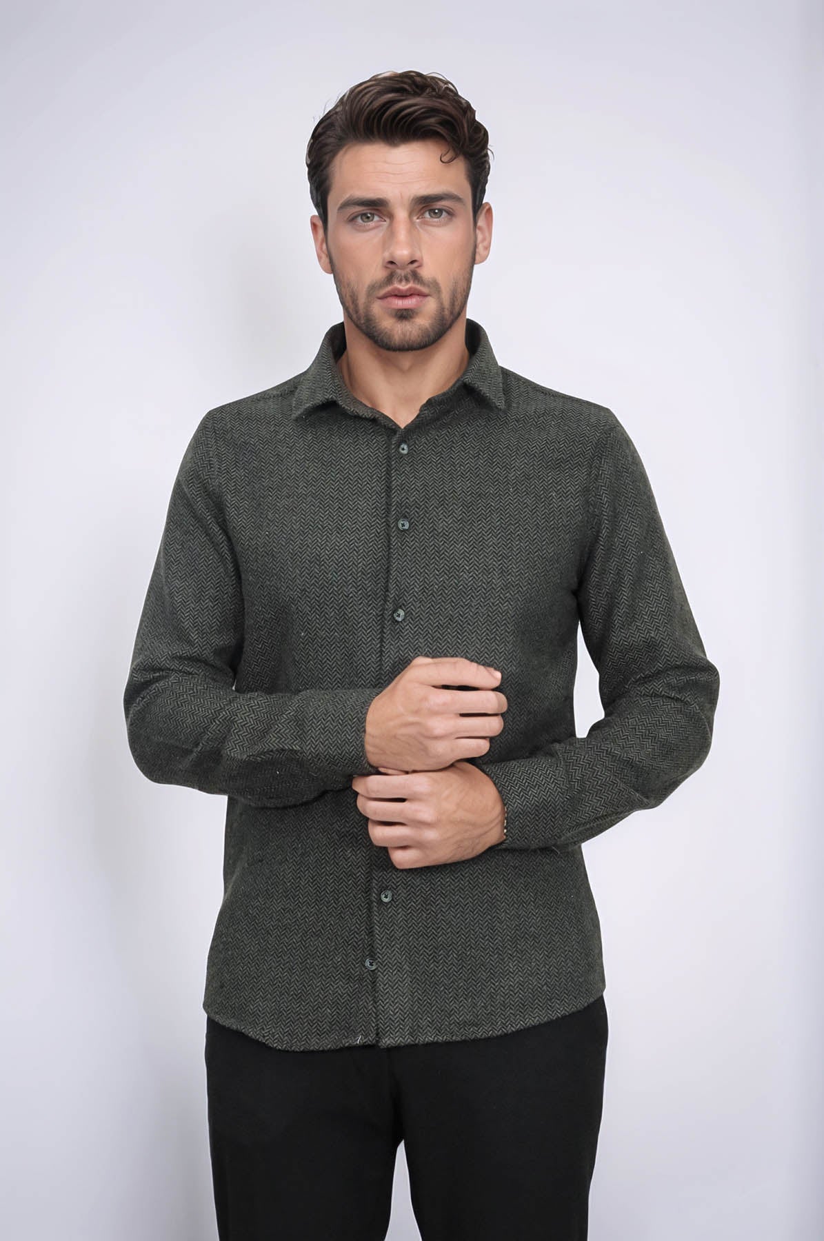 Plaid Green Men Lumberjack Shirt - Wessi