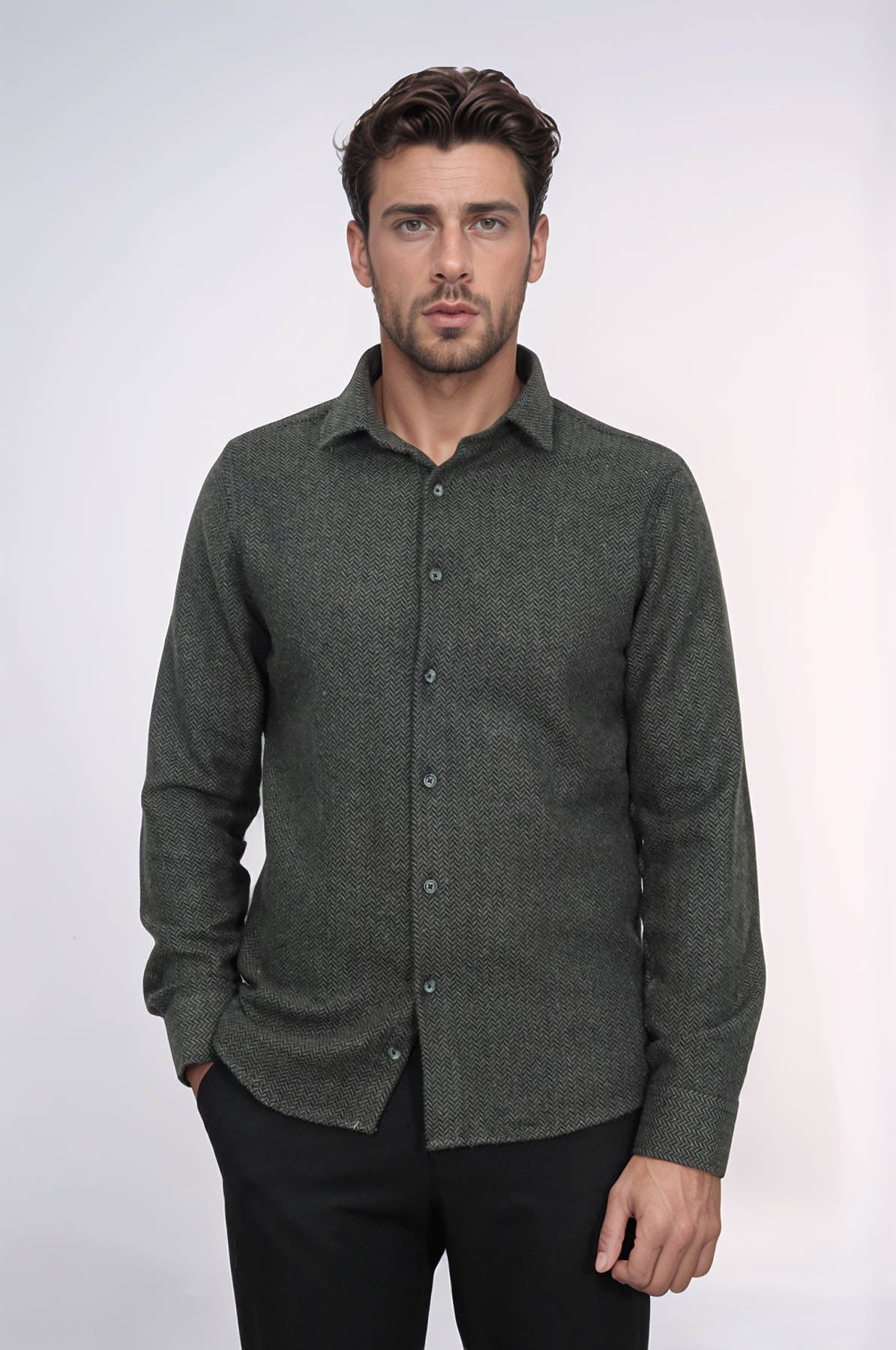 Plaid Green Men Lumberjack Shirt - Wessi