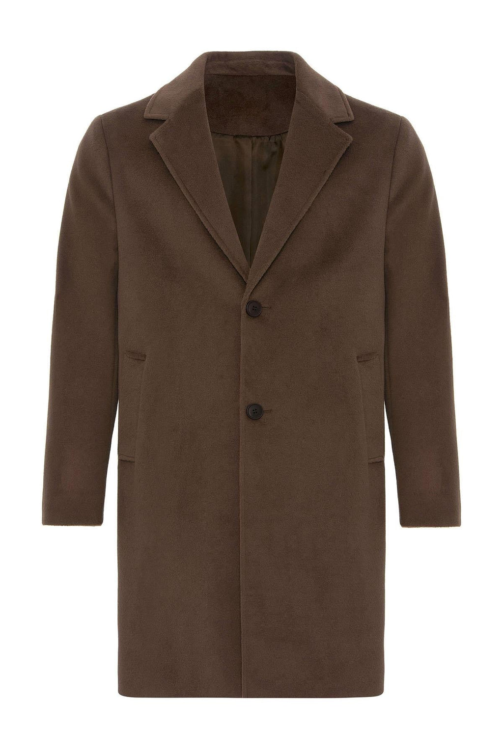 Brown Textured Men's Coat - Wessi