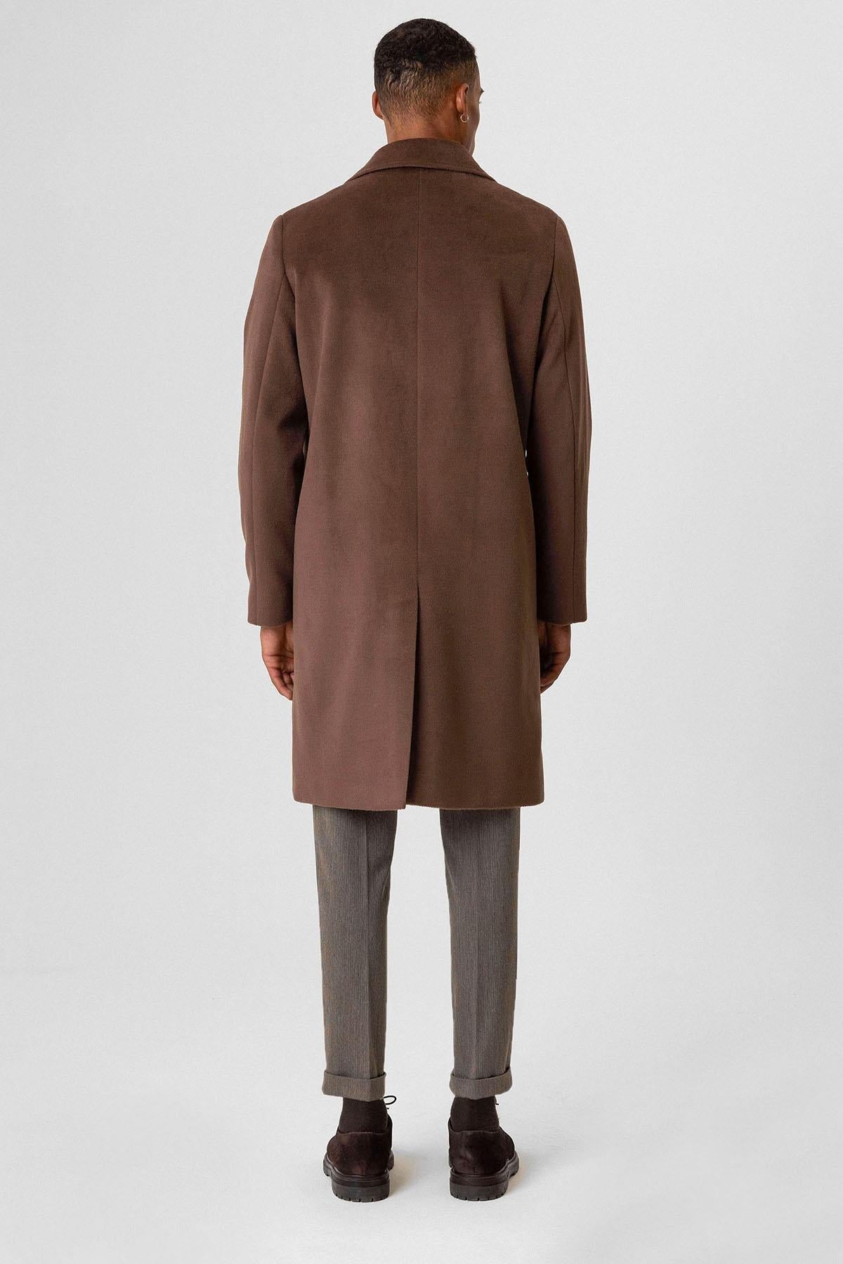 Brown Textured Men's Coat - Wessi