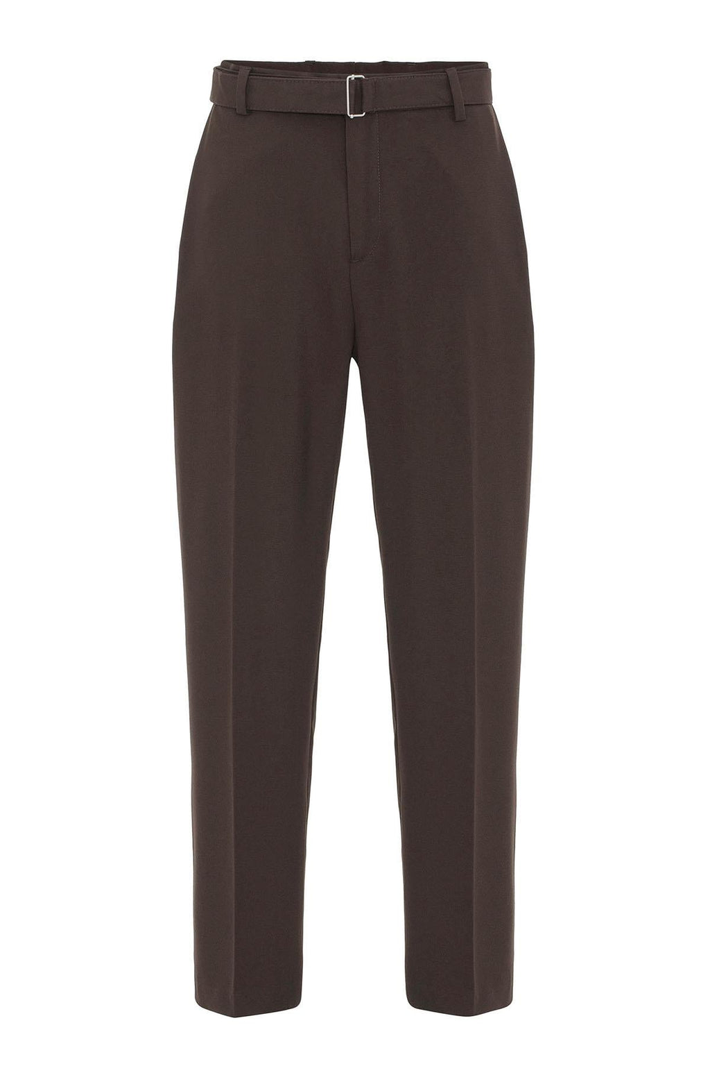 Brown High-Waisted Belted Men's Trousers - Wessi