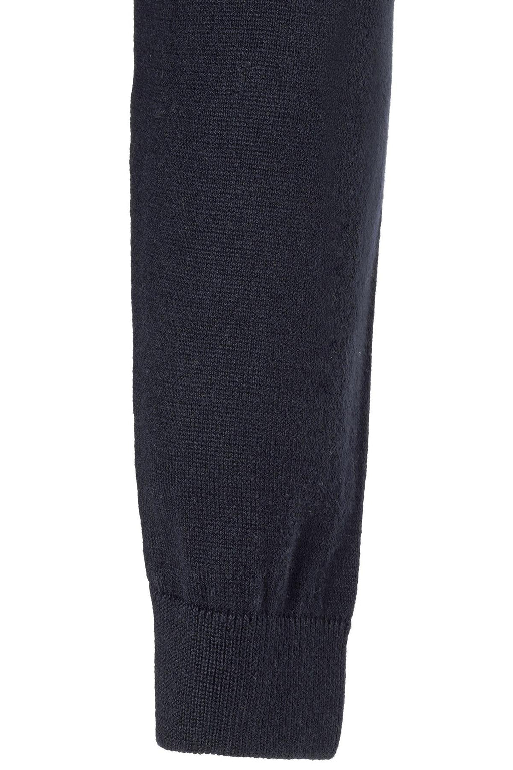Navy Crew Neck Slim Fit Knit Sweater - Wessi