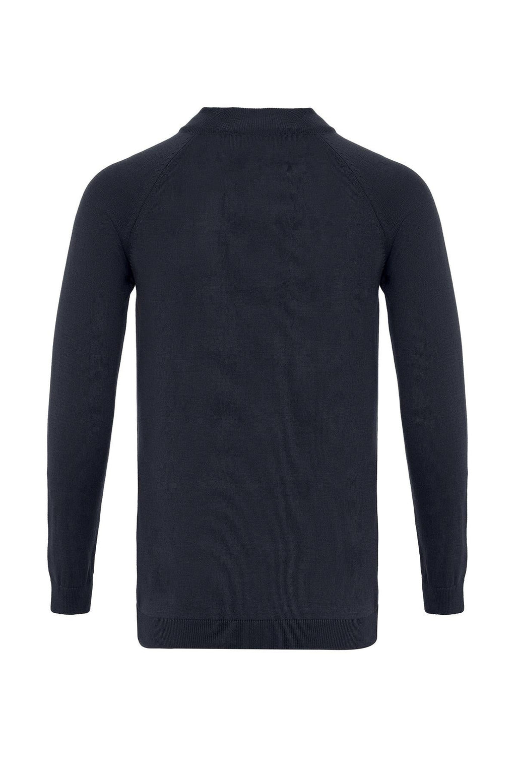 Navy Crew Neck Slim Fit Knit Sweater - Wessi
